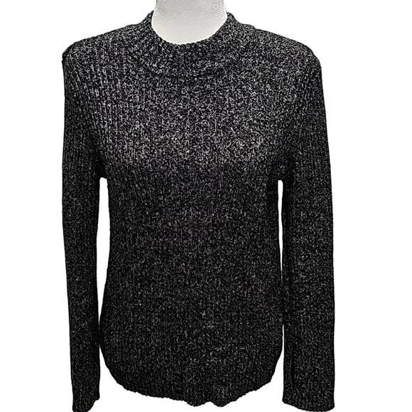 Who What Wear Black and White Knit Pullover Sweater Crew Neck Women's Size XL - Picture 1 of 7